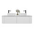 Kiama 1500mm Matte White 2 Drawers Curved Wall Hung Fluted Bathroom Vanity