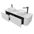 Kiama 1500mm Matte White 2 Drawers Curved Wall Hung Fluted Bathroom Vanity