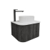 Kiama 600mm Dark Grey 1 Door Curved Wall Hung Fluted Bathroom Vanity