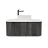 Kiama 950mm Dark Grey 1 Drawer Curved Wall Hung Fluted Bathroom Vanity