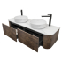 Kiama 1500mm Dark Oak 2 Drawers Curved Wall Hung Fluted Bathroom Vanity