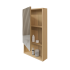 450mm Natural Oak 1 Left Hinged Mirrored Door Mirror Shaving Cabinet