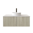 900mm Kiama Coastal Oak 1 Left Hand Drawer 1 Right Hand Door Narrow Fluted Wall Hung Vanity Cabinet Only