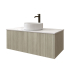 900mm Kiama Coastal Oak 1 Left Hand Drawer 1 Right Hand Door Narrow Fluted Wall Hung Vanity Cabinet Only
