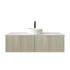 1200mm Kiama Coastal Oak 1 Left Hand Drawer 1 Right Hand Door Narrow Fluted Wall Hung Vanity Cabinet Only