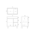 750mm Dark Oak MDF Bathroom Vanity Right Drawers Free Standing Cabinet Only