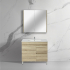 750mm White Oak MDF Bathroom Vanity Right Drawers Free Standing Cabinet Only