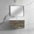 900mm Dark Grey MDF Bathroom Vanity Right Drawers Wall Hung Cabinet Only