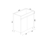 600*350*710mm Freestangding Gloss White Slim PVC Cabinet Only