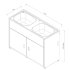 1170X510X870mm Double 90L Laundry Tubs
