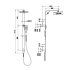 Luxus Chrome Sliding Railwith 3 Spray Function Hand Shower