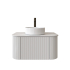 Kiama 750mm Matte White 1 Drawer Curved Wall Hung Fluted Bathroom Vanity