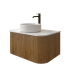 750mm Kiama Fluted Vanity Prime Oak 1 Drawer Curved Fluted Wall Hung Vanity Cabinet Only