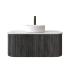 Kiama 950mm Dark Grey 1 Drawer Curved Wall Hung Fluted Bathroom Vanity