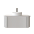 Kiama 950mm Matte White 1 Drawer Curved Wall Hung Fluted Bathroom Vanity