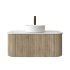 Kiama 950mm White Oak 1 Drawer Curved Wall Hung Fluted Bathroom Vanity