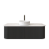 Kiama 1200mm Matte Black 2 Drawers Curved Wall Hung Fluted Bathroom Vanity