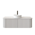 Kiama 1200mm Matte White 2 Drawers Curved Wall Hung Fluted Bathroom Vanity