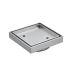 115X115mm Brushed Chrome Square Tile Insert Floor Drain(75mm Outlet)