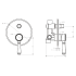 Clasico Wall Diverter Mixer Trim Kits Ceramic handle in Matt Black