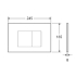 Access Plate Square Button Black
