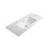 905*463*175mm Gloss White Crete Fine Ceramic Counter Top 3 Tap Hole Overflow 32mm Waste