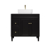 890X455X860 Matte Black Harold Federation Free Standing PVC Cabinet Left Hand Drawers