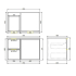740*455*560mm Matte White Madura Federation Wall Hung PVC Cabinet Left Hand Drawers