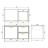 890*455*560mm Matte White Madura Federation Wall Hung PVC Cabinet Right Hand Drawers
