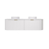 1490X455X470mm Matte White Agena Modern Fluted Wall Hung Vanity PVC Cabinet