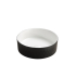 360*360*120mm Matte Black Outside Matt White Inside Ollia Diamond Fine Ceramic Above Counter Basin No Overflow 32mm Waste