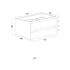 750*460*550mm Wall Hung Rock Cemento Woodgrain Vanity Two Drawer Cabinet Only