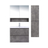 750*460*550mm Wall Hung Rock Cemento Woodgrain Vanity Two Drawer Cabinet Only