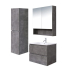 750*460*550mm Wall Hung Rock Cemento Woodgrain Vanity Two Drawer Cabinet Only