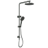 Cora Round Multi-function Shower Set 250mm Gun Metal, 250mm Plastic Shower Head