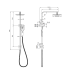 New Eden Square Multi-function Shower Set Matt Black, 200mm Plastic Shower Head