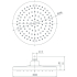 Otus Round Plastic Shower Head 200mm Matte Black