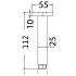 Square Vertical Shower Arm Chrome