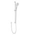 Cora Round Sliding Shower Set Brushed Stainless Steel