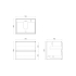 600mm Dark Oak MDF Bathroom Vanity 2 Drawers Wall Hung Cabinet Only 