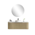 1200*460*400mm Bur Oak Round Edge Grooved Wall Hung Vanity Cabinet Only Soft Closed Single Drawer