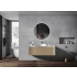 1200*460*400mm Bur Oak Round Edge Grooved Wall Hung Vanity Cabinet Only Soft Closed Single Drawer