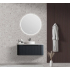 1200*460*400mm Mtte Black Round Edge Grooved Wall Hung Vanity Cabinet Only Soft Closed Single Drawer