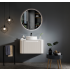 600*460*400mm Matt White Round Edge Grooved Wall Hung Vanity Cabinet Only Soft Closed Single Drawer