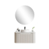 750*460*400mm Matt White Round Edge Grooved Wall Hung Vanity Cabinet Only Soft Closed Single Drawer