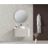 750*460*400mm Matt White Round Edge Grooved Wall Hung Vanity Cabinet Only Soft Closed Single Drawer