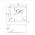 304 Stainless Steel Gun Metal Grey PVD Coating Single Bowl Kitchen Sink(Round Edges,with Bottom Tray)500*440*230mm