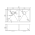 304 Stainless Steel Brushed Gold PVD Coating Double Bowl Kitchen Sink(Round Edges,with Bottom Tray)820*457*230mm