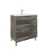 750mm Dark Grey MDF Bathroom Vanity Left Drawers Free Standing Cabinet Only