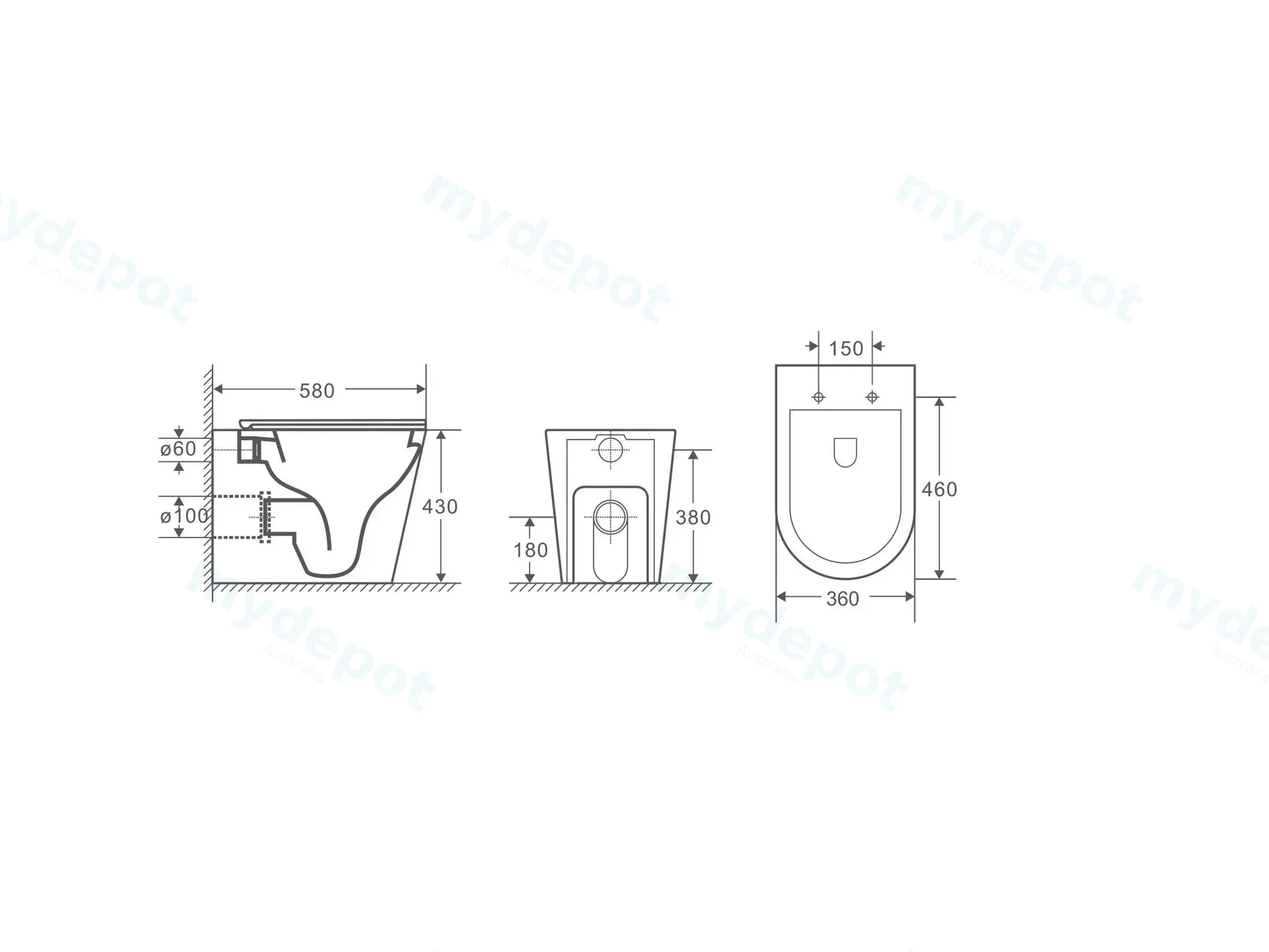 Berlin99 Gloss White Floor-Mount Conceal System Toilet. : Floor-Mount Conceal System Toilet Quiet Flushing Technology view 2
